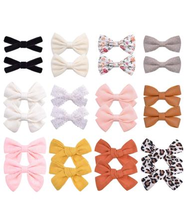 24PCS Baby Girl Hair Bows Clips Barrettes Alligator Clip Hair Accessories for Little Girls Toddler Kids Teens in Pairs