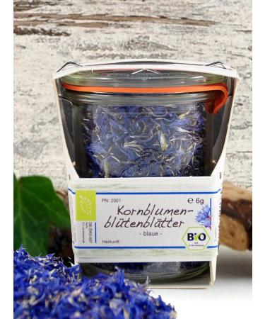 Organic Flower Gifts in Plastic-Free Weckglas | Small Tea Elder & Cornflower Petals - Buy Online on SooperMarket.com