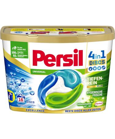 Persil Universal 4in1 Discs - 16 Wash Loads Detergent Deep Cleaning Technology & Long-Lasting Freshness for Bright Colors 400g Pack - International Shipping Available - Buy Online on SooperMarket.com