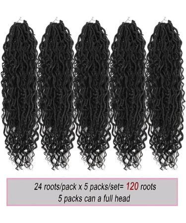 45 cm 18" / RIVER LOCS / 500G / 5 PIEZAS DE EXTENSIONES DE PELO PARA TRENZAS DE GANCHILLO/POR PIEZA: 24 HEBRAS 100G / CON ASPECTO NATURAL PREMIUM (18"45cm 1B) - Buy Online on SooperMarket.com