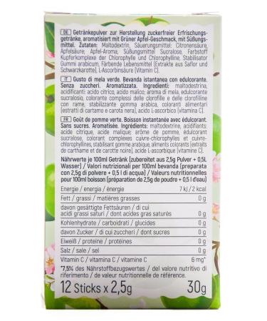 Buy Intick Sugar-Free Instant Drink - Green Apple | Vegan Low-Calorie Vitamin C Infused | 12 x 0.5-1L Pack | Perfect for Water - Buy Online on SooperMarket.com