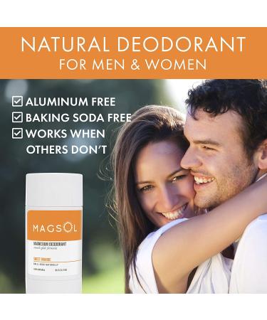 Organic Magsol Magnesium Deodorant - Sweet Orange 3.2 oz (95 g) | Aluminum-Free Natural Deodorant - Buy Online on SooperMarket.com