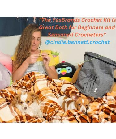 Premium 120pc Crochet Kit for Beginners - Yarn, Hooks, Tools, Storage Bag, Scissors - Purple - Kids & Adults - Buy Online on SooperMarket.com