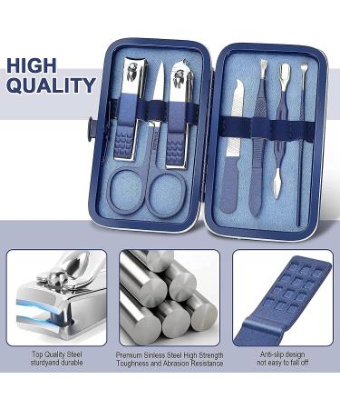 Professional Manicure Set for Men & Women - Stainless Steel Nail Care Tools with Travel Leather Case - Buy Online on SooperMarket.com