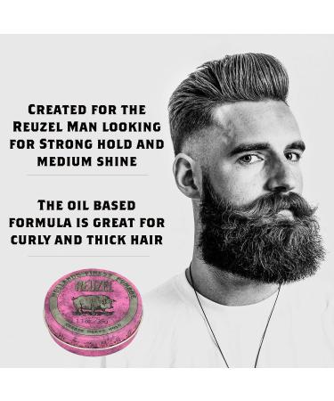 Reuzel Pink Grease Heavy Hold Pomade - Men's Hair Wax 35g - Strong Hold Versatile Styling - Buy Online on SooperMarket.com