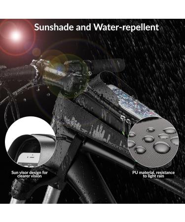 Rockbros Waterproof Bicycle Frame Pocket Bag - Touchscreen for iPhone 14/13 Galaxy S23/S22 Ultra 7.0 Inch Cell Phones - Buy Online on SooperMarket.com