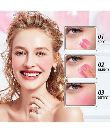 Cilrofelr Soft Liquid Blush Makeup | Cream Blush for Cheek | Lightweight Dewy Finish | Sheer Flush Of Color | 05-Roseberry Cool Pink - Buy Online on SooperMarket.com