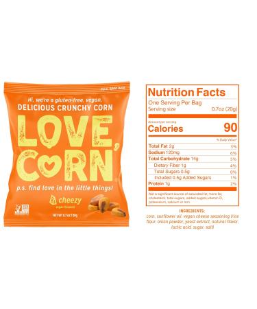 LOVE CORN Family Favorites Variety Pack Snacks | Sea Salt Cheezy BBQ Salt & Vinegar | 0.7oz 20 Bags | Non-GMO Gluten-Free Plant Based Low-Sugar - Buy Online on SooperMarket.com