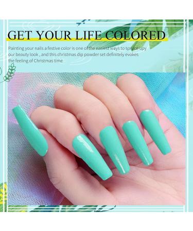 Green Fine Dipping Powder - 28g Box, No Lamp Cure, Natural Dry, Summer Gel Nail Color Effect - HJ-ND064B-No.37 - Buy Online on SooperMarket.com