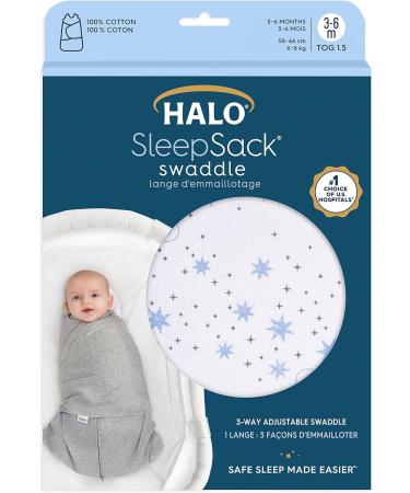Halo Baby Sleeping Bag Swaddle | 1.5 TOG SleepSack | Blue Moons 100% Cotton | Easy Access Zip | Wearable Blanket for Newborns | Boys & Girls 0-3 Months - Buy Online on SooperMarket.com