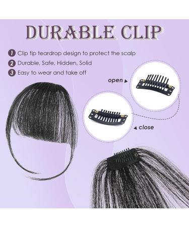 Real Hair Clip-In Fringe 100% Real Hair Clip in Bangs with Temples Remy Real Hair Fringe Bangs One Piece Human Hair Clip in Pony Fringe Extensions Natural Bangs for Women (Brown Black) - Buy Online on SooperMarket.com