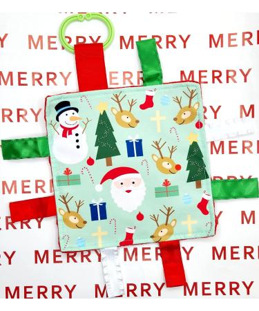 Baby's First Christmas Crinkle Tag Toy Lovey - Santa Reindeer Rudolph Stocking Stuffer - Buy Online on SooperMarket.com
