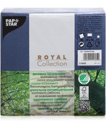 Buy 50 Dark Blue ROYAL Collection 1/4 Fold Napkins 40 cm x 40 cm | Premium Quality for Elegant Events | International Shipping Available - Buy Online on SooperMarket.com