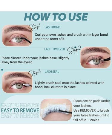 TOOCHUNAG Individual Lashes 40D+50D 320 Clusters Lash Extension - Natural Fluffy Eyelashes for DIY Home Extensions - Buy Online on SooperMarket.com
