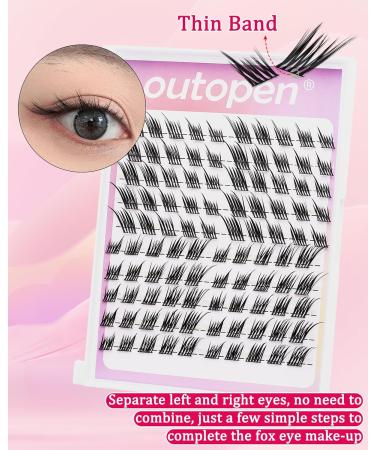 Outopen Manga Lash Clusters Fox Eye Lashes - DIY Lash Extension Kit with C Curl Natural Wispy Fairy Lashes Bond & Seal Tweezers | Shop Internationally - Buy Online on SooperMarket.com