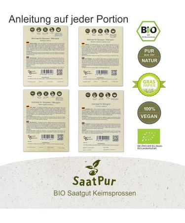 SaatPur ORGANIC Sprouts Assortment | 4 Varieties: Red Energy Mix Radish Red Cabbage Basil Beetroot - International Shipping Available - Buy Online on SooperMarket.com