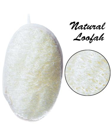 6 Pack Premium Bath Loofah Pads - 100% Natural Exfoliating Shower Sponge - Men & Women Body Wash Scrubber - Buy Online on SooperMarket.com