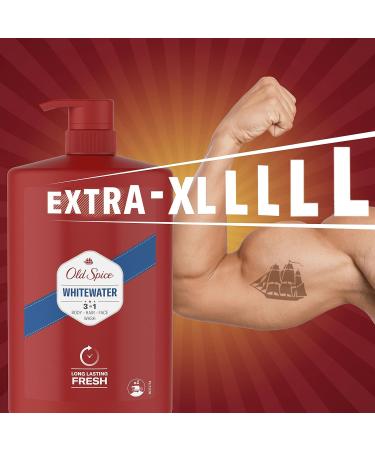 Old Spice Whitewater Shower Gel Men 1000ml 3-in-1 Shampoo Body Wash Face Wash VALUE PACK 1L With Pump - Amber Sandalwood & Citrus - Buy Online on SooperMarket.com