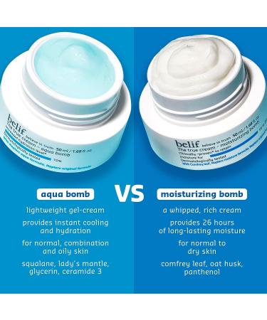 belif The True Cream Aqua Bomb | Lightweight Face Moisturizer with Squalene, Ceramide & Apothecary Herbs | Fast Absorbing, Improves Moisture Barrier | 1.68 Fl Oz - Buy Online on SooperMarket.com