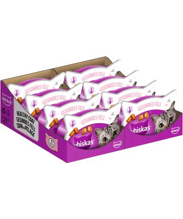Whiskas healthy fur cat snack for skin and fur health 8x50g (8 packs) - Different product packaging available healthy fur 8x50g
