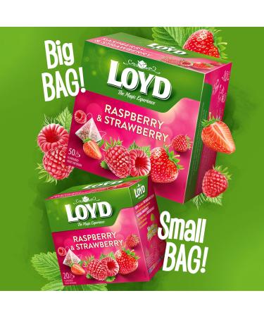 Mokate Loyd Raspberry & Strawberry Pyramid 20 Teabags 40 g - Buy Online on SooperMarket.com