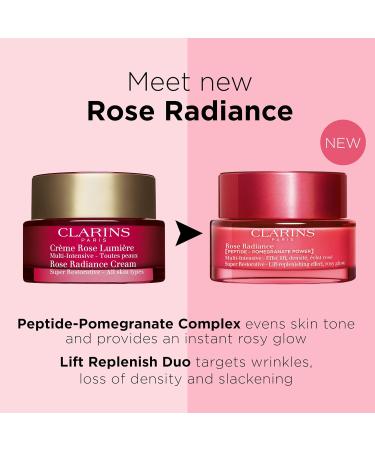 Clarins Super Restorative Rose Radiance Face Moisturizer - 2-in-1 Anti-Aging & Radiance Booster for Mature Skin - Radiance Peptides - All Skin Types - 1.7 oz - Buy Online on SooperMarket.com