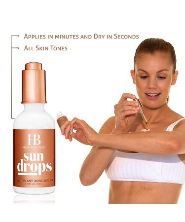HauteBronze Sun Drops Self Tan Anti-Aging Serum - 50ml for All Skin Tones - Buy Online on SooperMarket.com