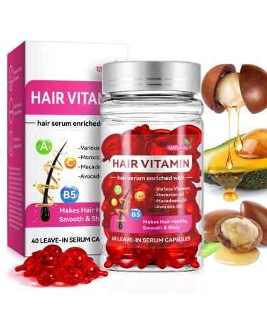 Hair Vitamins Serum Capsule Hair Serum with Vitamins A C E Pro B5 No Rinse for Women & Men