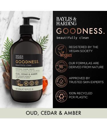 Baylis & Harding Oud Cedar & Amber Toiletries Bundle - 6x500ml Hand Wash & Body Wash Set | Vegan-Friendly - Buy Online on SooperMarket.com