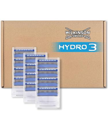 Buy Wilkinson Sword Hydro 3 Razor Blades for Men - 12 Mailbox-Compatible Blades for Ultimate Shaving Experience - Buy Online on SooperMarket.com