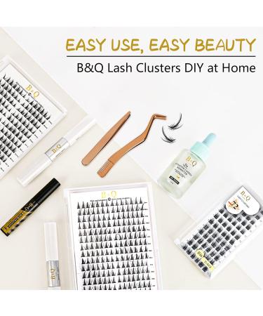 72 Count D Curl Individual Cluster Lashes | Natural Soft Fluffy DIY Lash Extensions - B&Q Lash Clusters | D-10mm B 36 - Buy Online on SooperMarket.com