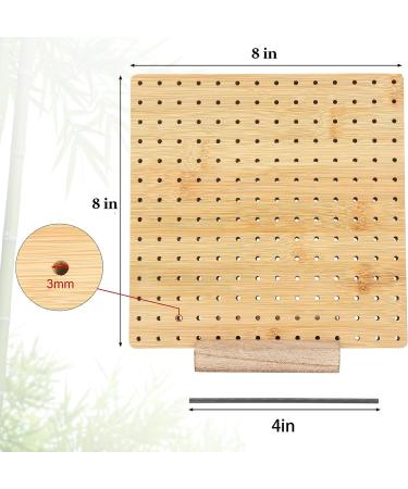 8 Bamboo Crochet Blocking Board Kit with Stainless Steel Rod Pins- Perfect Gift for Granny Squares Enthusiasts - Buy Online on SooperMarket.com