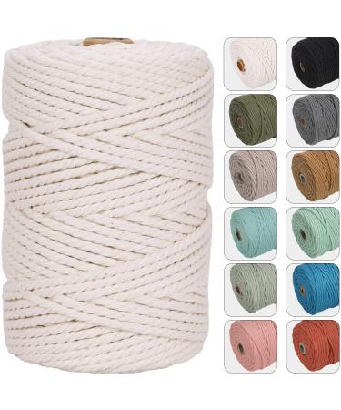 NOANTA 4mm 109yards Macrame Cord Natural Color Cotton Rope for Wall Hanging  Plant Hangers  Crafts  Knitting Natural Color 4mm 109yards