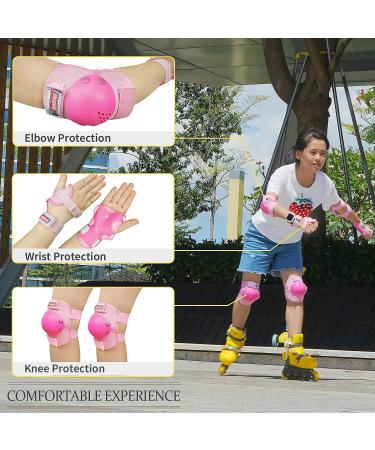 Kids Youth Protective Gear Set for Roller Skates & Outdoor Sports - Pink (Ages 6-15) - Buy Online on SooperMarket.com