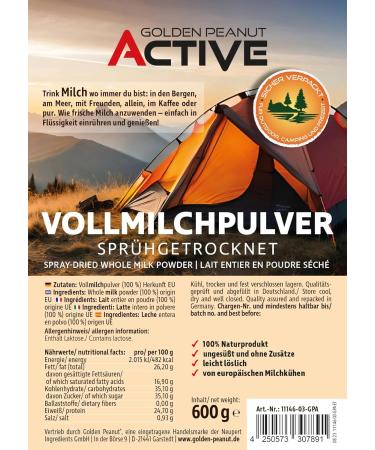 Buy GOLDEN PEANUT ACTIVE Whole Milk Powder - 600g Instant Dry Milk for Camping & Travel | International Shipping Available - Buy Online on SooperMarket.com