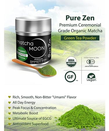 Matcha Moon - Organic Ceremonial Grade Japanese Matcha Green Tea Powder from Uji Kyoto Japan - USDA Certified - 30g Tin - Pure Zen - Buy Online on SooperMarket.com