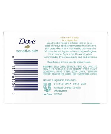 Dove Sensitive Skin Beauty Bar Soap - Fragrance Free, 4 x 3.75 oz Bars - Buy Online on SooperMarket.com