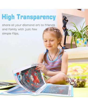 UPINS A3 Diamond Painting Storage Book 2Pack - 30 Pages Portfolio Presentation Folder for Diamond Art Kits - Clear Pockets - 11.8 X 15.7 inches - Blue and Pink - Buy Online on SooperMarket.com