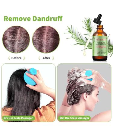 100% Organic Rosemary Oil for Hair Growth | Nourish Scalp & Stimulate Hair Growth with Essential Oil & Massager - Buy Online on SooperMarket.com