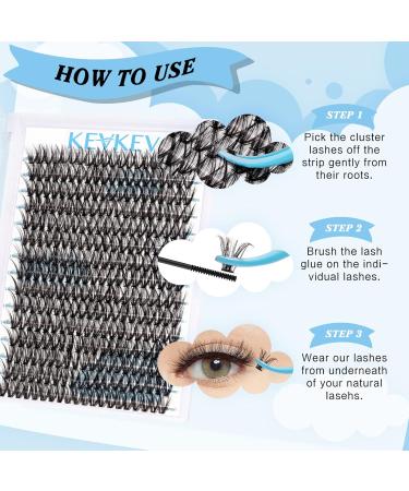 300 Pcs DIY Cluster Lashes for Dramatic Volume Look - 40D D-16mm | Self Application Individual Lashes for Home Extensions - Buy Online on SooperMarket.com