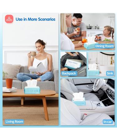 HOMERHYME Facial Tissue: 600 Count Biodegradable Makeup Remover Wipes - Ultra-Soft, Lint-Free, Unscented - for Travel Skincare & Personal Cleansing (6 Pouch) - Buy Online on SooperMarket.com