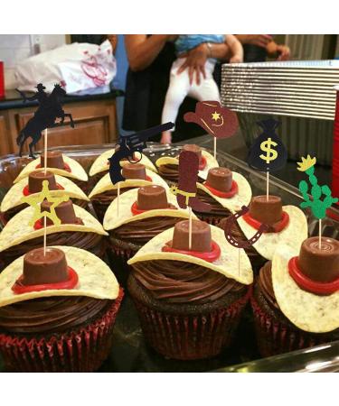 Arthsdite 24Pcs Cowboy Cupcake Toppers HorseShoe Cowboy Hats Boots Cupcake Picks Star Gun Cactus Cupcake Picks Western Theme Baby Shower Birthday Party Cake Decorations Supplies - Buy Online on SooperMarket.com
