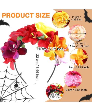 6 Pcs Mexican Rose Flower Crown Headband - Easter Wedding Floral Headbands for Masquerade & Cosplay - Buy Online on SooperMarket.com