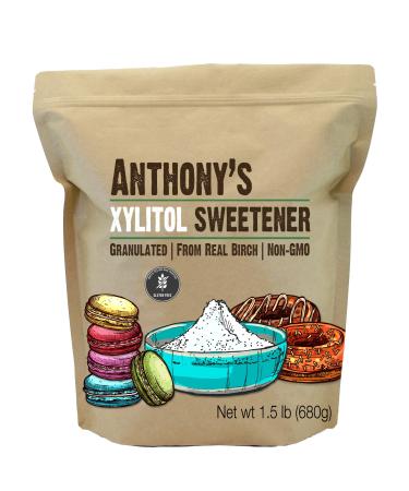 Anthony's Xylitol Sweetener, 1.5 lb, Made from Birch, Gluten Free, Keto Friendly, Non GMO Granulated 1.5 Pound