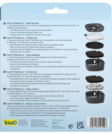 Tetra FF FilterFloss Small - Premium Fine Filter Fleece for Tetra Aquarium EX 400 Plus to 1000 Plus | International Shipping Available - Buy Online on SooperMarket.com