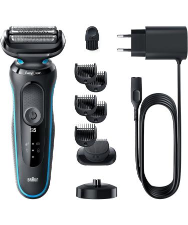 Buy Braun Series 5 CS Razor for Men - Electric Shaver with 3 Flexible Blades & Beard Trimmer | M4500CS Turquoise & 53B Black - International Shipping Available - Buy Online on SooperMarket.com