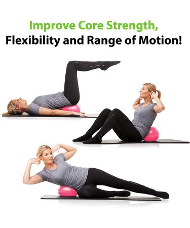 URBNFit 9-Inch Mini Pilates Exercise Ball with Fitness Guide - Pink - Buy Online on SooperMarket.com