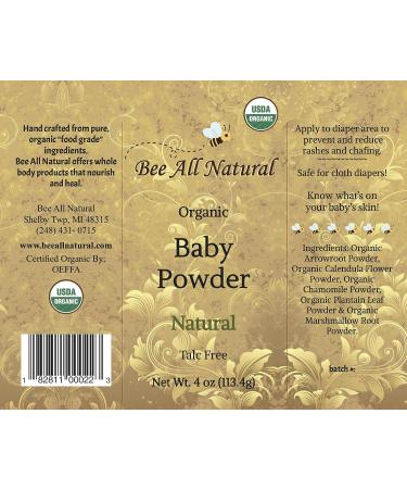 Organic Baby Powder - BEE All Natural 4 OZ - Buy Online on SooperMarket.com