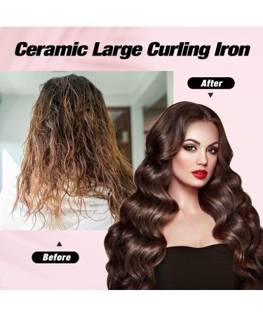 Ten-Tatent 38mm Ceramic Tourmaline Curling Tongs - Dual Voltage Curling Iron for Long & Short Hair - Adjustable Heat Settings - Black - Buy Online on SooperMarket.com