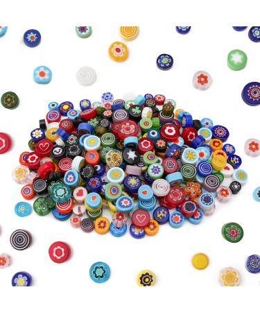 Youway Style Mosaic Glass Tiles for Crafts Bulk  No-Hole Assorted Glass Flower Beads  Mosaic Art Kits for Adults Glass Mosaic Supplies (114g/4 Ounce) Round